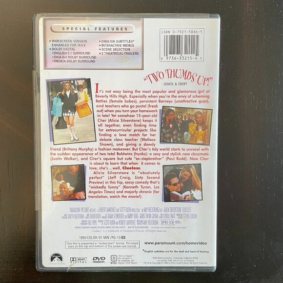 Clueless DVD (1995) PG-13 Widescreen - Picture 2 of 4